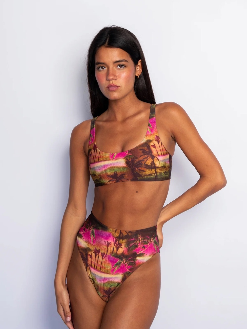 NWOT SKATIE Careyes Swim Suit - Calypso Top & High Waist Monroe Bottom M